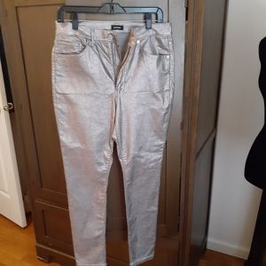 Hot! Metallic Silver Skinny Fit